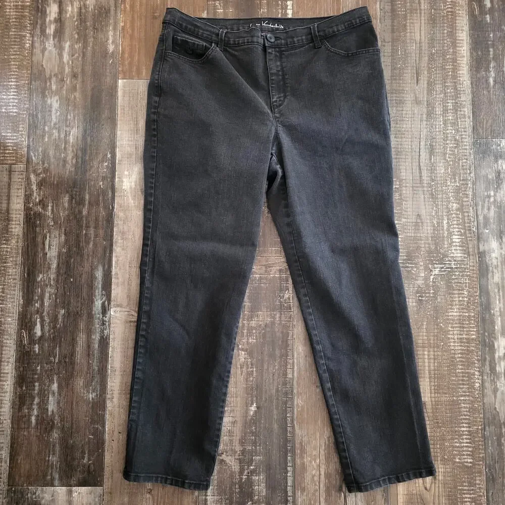 Gloria Vanderbilt Black Jeans Embroidered Back Pockets Women's Size 16W